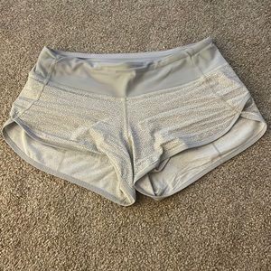 lululemon- light grey speed up shorts